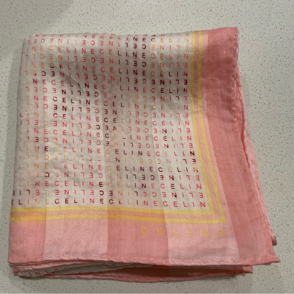 CELINE cotton mini scarf handkerchief
